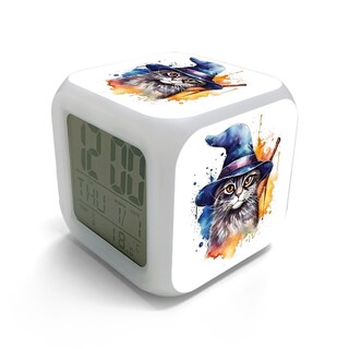 Foto 1 | Foto 1 | Despertador Digital Led Para Halloween Con Diseño De Gato Y Luz Nocturna - Venta Internacional.