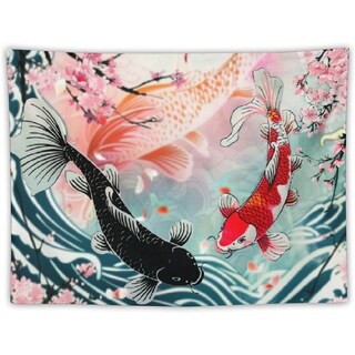 Foto 3 | Foto 3 | Tapiz Para Colgar En La Pared Pez Koi Japonés Negro Y Rojo - Venta Internacional.