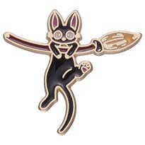 Brooch Pins Alfileres Esmaltados Con Dibujos Animados De Gatos Negros Voladores - Venta Internacional.