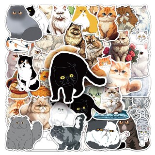 Foto 1 | Foto 1 | Paquete De Pegatinas De Vinilo Con Diseño De Gato Persa 52 Unidades - Venta Internacional.