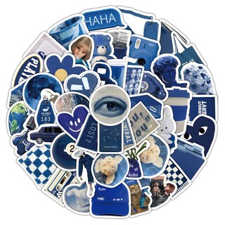 Foto 1 | Foto 1 | Pegatinas Klein Blue Aesthetic 60 Unidades Para Ordenador Portátil Portátil P - Venta Internacional.