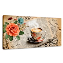 Cuadro Decorativo Para Sala Canvas Historia Café 120x60