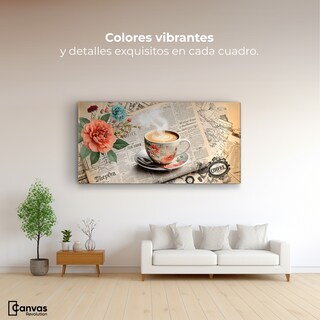Foto 2 | Foto 2 | Cuadro Decorativo Para Sala Canvas Historia Café 120x60