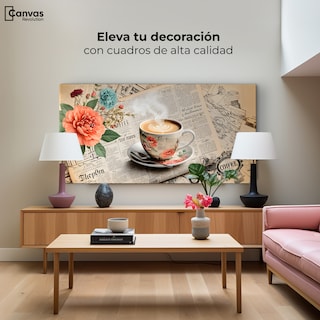 Foto 3 | Foto 3 | Cuadro Decorativo Para Sala Canvas Historia Café 120x60