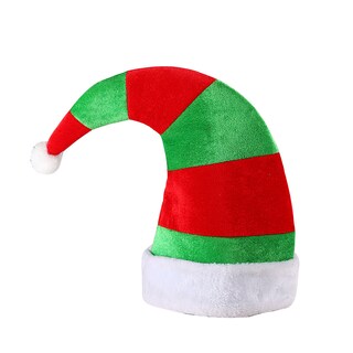 Foto 1 | Foto 1 | Sombrero De Elfo De Terciopelo Suave A Rayas Rojas Y Verdes Para Adultos - Venta Internacional.