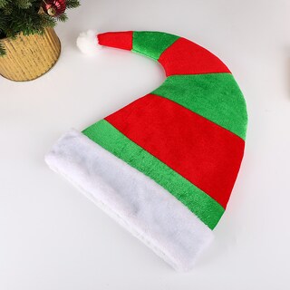 Foto 2 | Foto 2 | Sombrero De Elfo De Terciopelo Suave A Rayas Rojas Y Verdes Para Adultos - Venta Internacional.