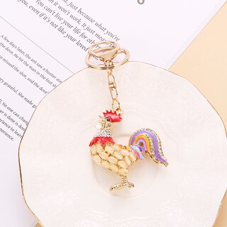 Foto 2 | Foto 2 | Llavero Colorido Con Cristales De Gallo Diamantes De Imitación Aleación De Zinc - Venta Internacional.