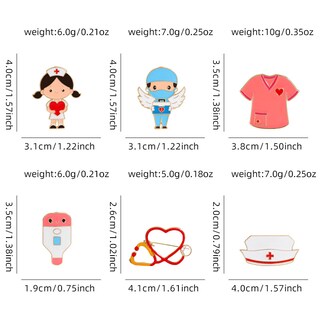 Foto 2 | Foto 2 | Set De Broches Con Temática Médica Dibujos Animados Enfermera Y Doctor X6 - Venta Internacional.