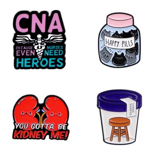 Foto 1 | Foto 1 | Juego De 4 Divertidos Broches Médicos Para Blusas Con Dibujos Animados - Venta Internacional.