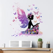 Adhesivos De Pared De Pvc Con Forma De Hada Con Mariposas 30 X 30 Cm Para Habitación De Niños - Venta Internacional.