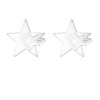 Foto 1 | Foto 1 | Gemelos Con Diseño De Estrella Chapados En Plata Para Hombre - Venta Internacional.