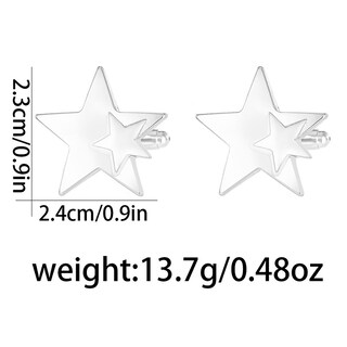 Foto 3 | Foto 3 | Gemelos Con Diseño De Estrella Chapados En Plata Para Hombre - Venta Internacional.