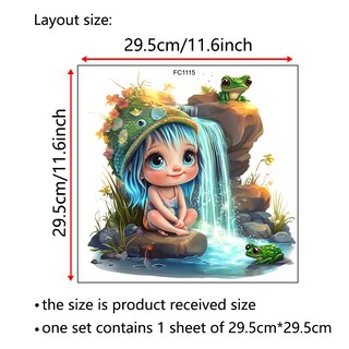 Foto 4 | Foto 4 | Adhesivos De Pared De Pvc Para Observar Ranas Y Niñas 29 5 X 29 5 Cm - Venta Internacional.