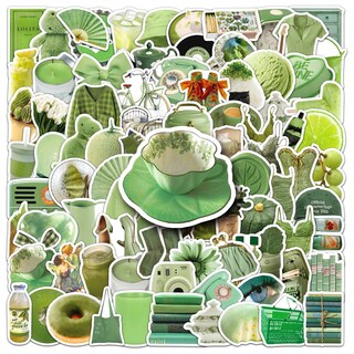 Foto 1 | Foto 1 | Juego De Pegatinas 100 Unidades De Estética Verde Para Ordenador Portátil O Álbum De Recortes - Venta Internacional.