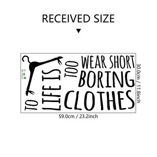 Foto 4 | Foto 4 | Adhesivo De Pared Creative Life Is Too Short To Wear Boring Clothes - Venta Internacional.