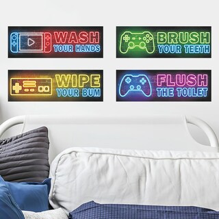 Foto 2 | Foto 2 | Adhesivos De Pared Para Consola De Videojuegos Estilo Neón Pvc 32 X 47 Cm - Venta Internacional.