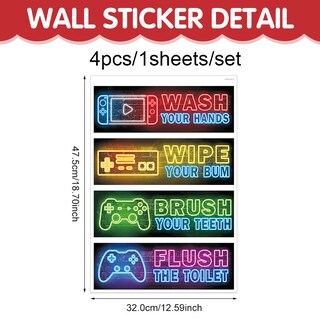 Foto 3 | Foto 3 | Adhesivos De Pared Para Consola De Videojuegos Estilo Neón Pvc 32 X 47 Cm - Venta Internacional.