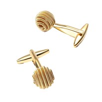 Gemelos Elegantes Chapados En Oro Con Nudo Torcido Para Hombre - Venta Internacional.