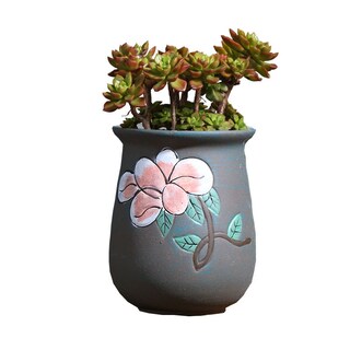 Foto 1 | Foto 1 | Maceta De Cerámica Mediana Pintada A Mano Con Diseño Floral De 12 X 12 X 15 5 Cm - Venta Internacional.