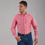 Camisa Michel Blanc Elegante Semilisa Roja