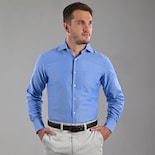 Camisa Michel Blanc Elegante Semilisa Azul Francia