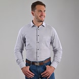 Camisa Michel Blanc Semilisa Elegante Gris