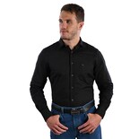 Camisa Michel Blanc Semilisa Elegante Negra
