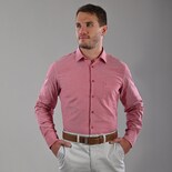 Camisa Michel Blanc Semilisa Elegante Roja