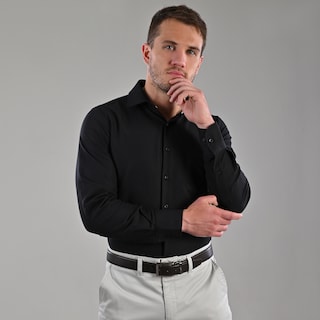Foto 1 | Foto 1 | Camisa Michel Blanc Elegante Semilisa Negra