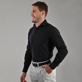 Foto 2 | Foto 2 | Camisa Michel Blanc Elegante Semilisa Negra