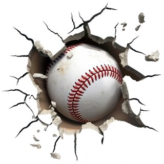 Foto 3 | Foto 3 | Adhesivos De Pared 3d Con Diseño De Pelota De Béisbol Con Agujeros Agrietados 29 5 X 29 5 Cm - Venta Internacional.