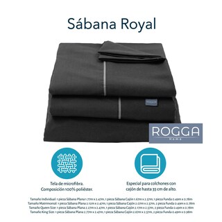 Foto 5 | Foto 5 | Edredón Rogga Dos Vistas Negro/gris Perla Individual + Protector De Colchón Rogga + Juego De Sábanas Royal + Almohada Royal