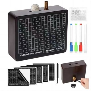 Foto 2 | Foto 2 | Caja De Ahorro De Madera Retro Para Guardar Monedas Home Piggy Bank Con Rejilla - Venta Internacional.