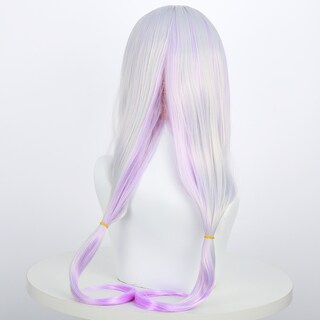 Foto 3 | Foto 3 | Peluca Genérica Para Cosplay 65 Cm Violeta Claro Gris Con Coletas Gemelas - Venta Internacional.