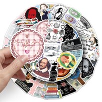 Paquete De Pegatinas Con Citas Literarias De Shakespeare 50 Unidades Impermeables - Venta Internacional.