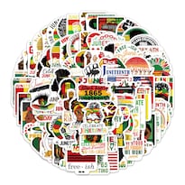 Paquete De Pegatinas Juneteenth Celebration 100 Unidades De Vinilo Impermeable - Venta Internacional.