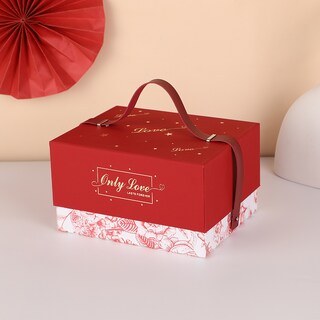 Foto 2 | Foto 2 | Caja Portátil De Papel Rojo «only Love Lasts Forever» Con Lámina Dorada - Venta Internacional.