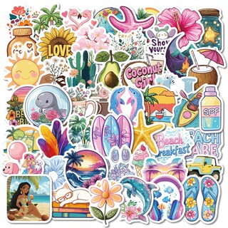 Foto 1 | Foto 1 | Paquete De Pegatinas De Playa Vacaciones Tropicales Y Viajes De Verano 50 Unidades - Venta Internacional.