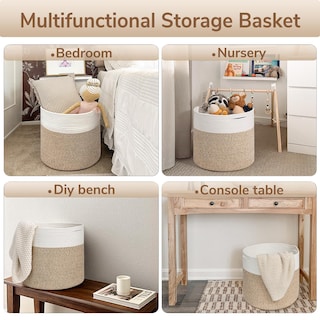 Foto 4 | Foto 4 | Cesto De Ropa Goodpick De Cuerda De Algodón 40x35 Cm Marrón Claro - Venta Internacional.