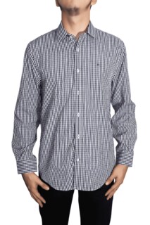 Foto 1 | Foto 1 | Camisa Cuadros Hombre Manga Larga Kenneth Cole Kcoi25cams44 Slim Fit Negro Algodón