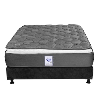 Foto 2 | Foto 2 | Colchón Spring Air Aries Queen Size + Box Dicasa Gris Carbón + 2 Almohadas Trinity