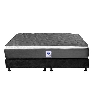 Foto 2 | Foto 2 | Colchón Spring Air Aries King Size + Box Dicasa Gris Carbón + 2 Almohadas Osos + Protector Ultra