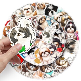 Foto 2 | Foto 2 | Paquete De Pegatinas Shih Tzu Dog 50 Unidades Dibujos Animados Cachorros Impermeables - Venta Internacional.