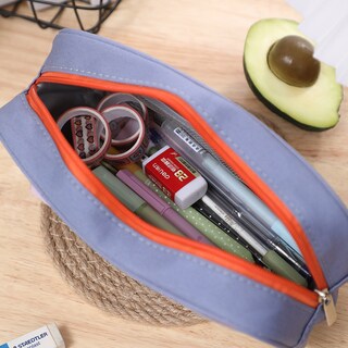 Foto 2 | Foto 2 | Estuche De Lona Elegante Y Funcional Para Lápices Color Naranja/beige - Venta Internacional.