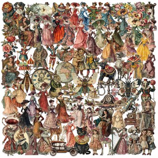 Foto 1 | Foto 1 | Paquete De Pegatinas Vintage Retro 50 Piezas Objetos Antiguos Timepi - Venta Internacional.