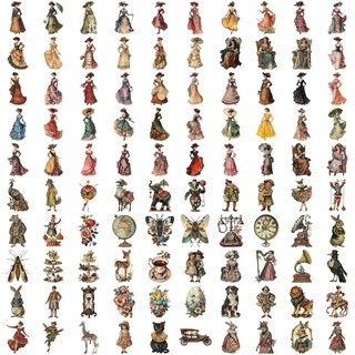 Foto 2 | Foto 2 | Paquete De Pegatinas Vintage Retro 50 Piezas Objetos Antiguos Timepi - Venta Internacional.