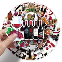 Calcomanías De Vinilo Con Diseño De Vino Tinto Impermeables Para Decoración - Venta Internacional.