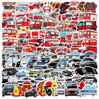 Foto 1 | Foto 1 | Pegatinas Con Dibujos Animados Para Camiones De Bomberos Y Coches De Policía 100 Unidades - Venta Internacional.