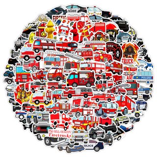 Foto 2 | Foto 2 | Pegatinas Con Dibujos Animados Para Camiones De Bomberos Y Coches De Policía 100 Unidades - Venta Internacional.