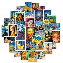 Paquete De Pegatinas De Pintura Artística Europea 50 Unidades Vinilo Impermeable - Venta Internacional.